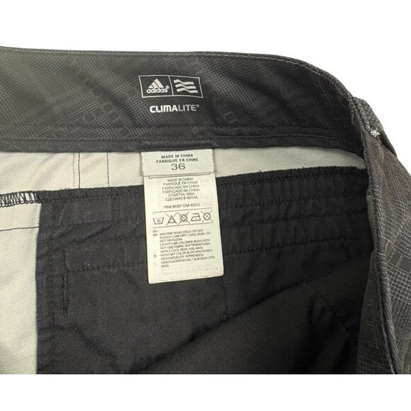 Adidas ClimaLite Golf Shorts Black Tonal Plaid Performance Lightweight SZ 36 - Picture 4 of 13